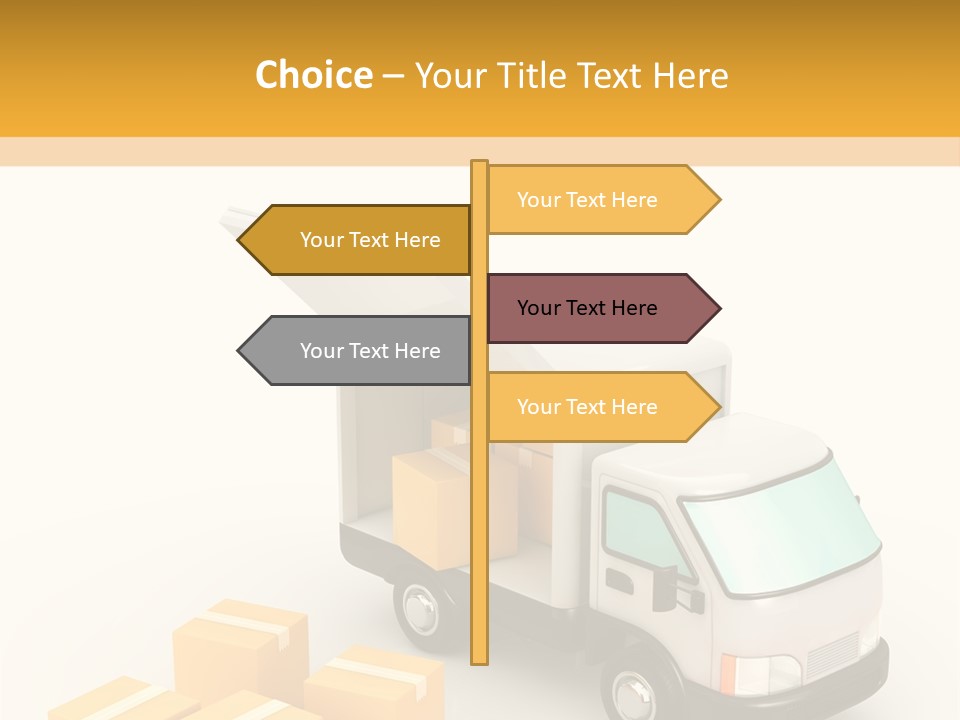 A Truck And Cardboard Box PowerPoint Template