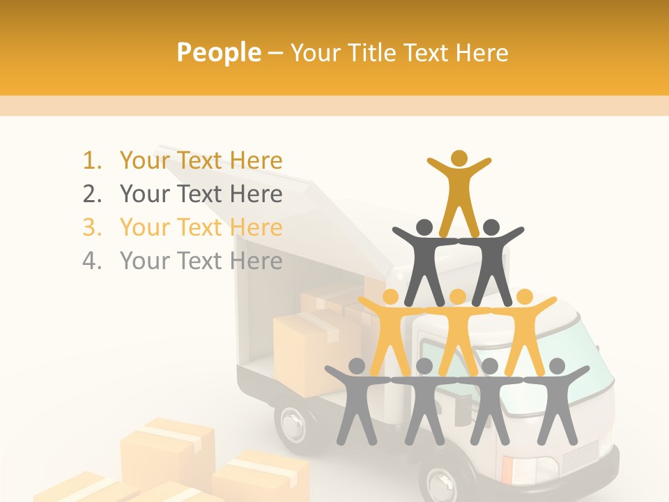 A Truck And Cardboard Box PowerPoint Template