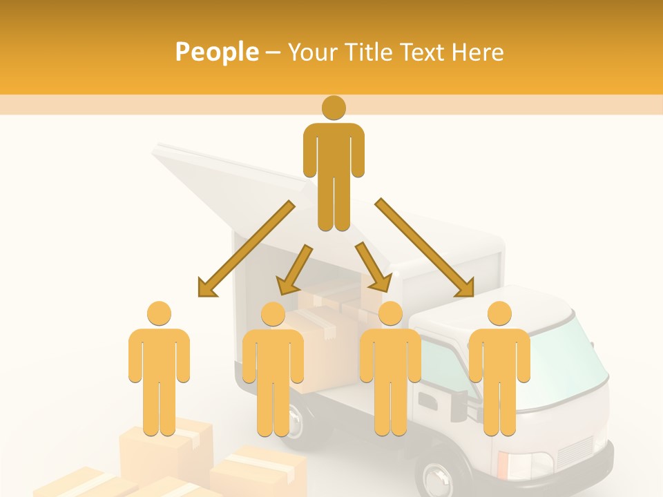 A Truck And Cardboard Box PowerPoint Template