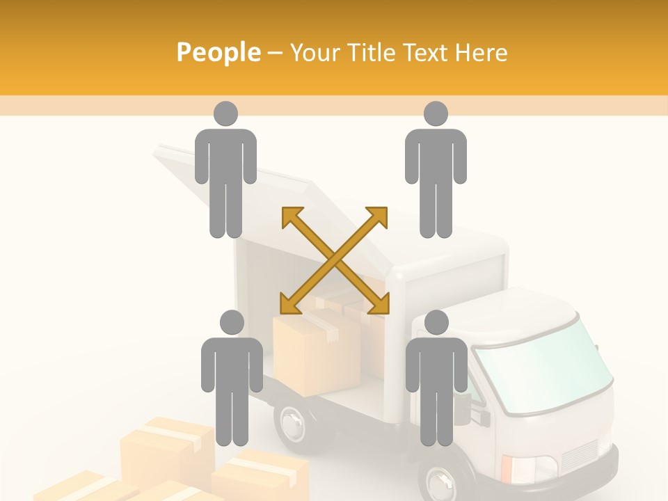 A Truck And Cardboard Box PowerPoint Template