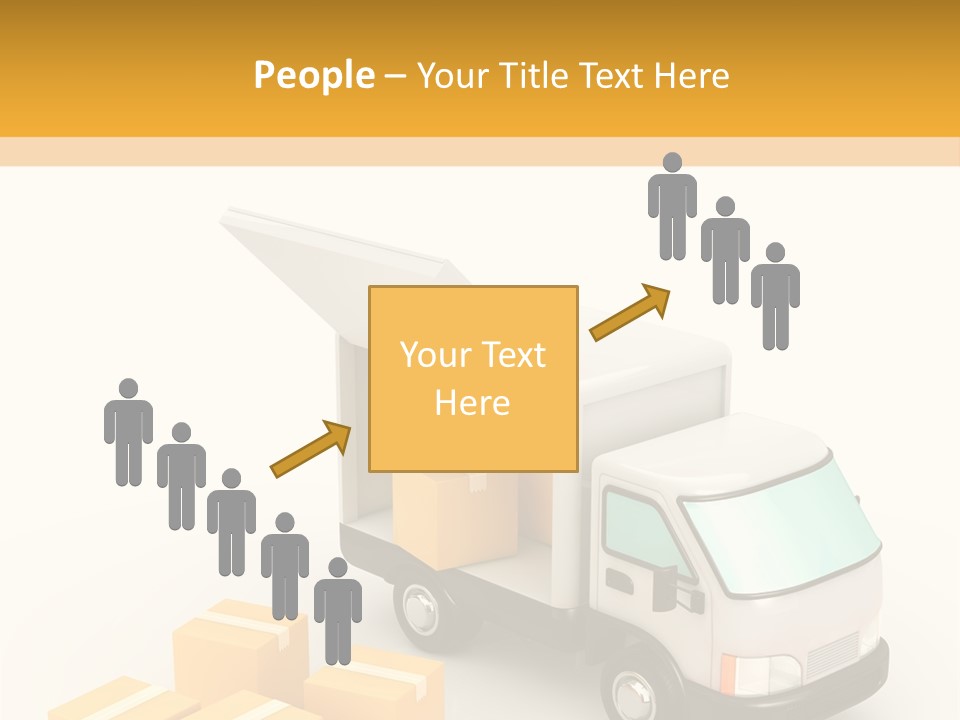 A Truck And Cardboard Box PowerPoint Template