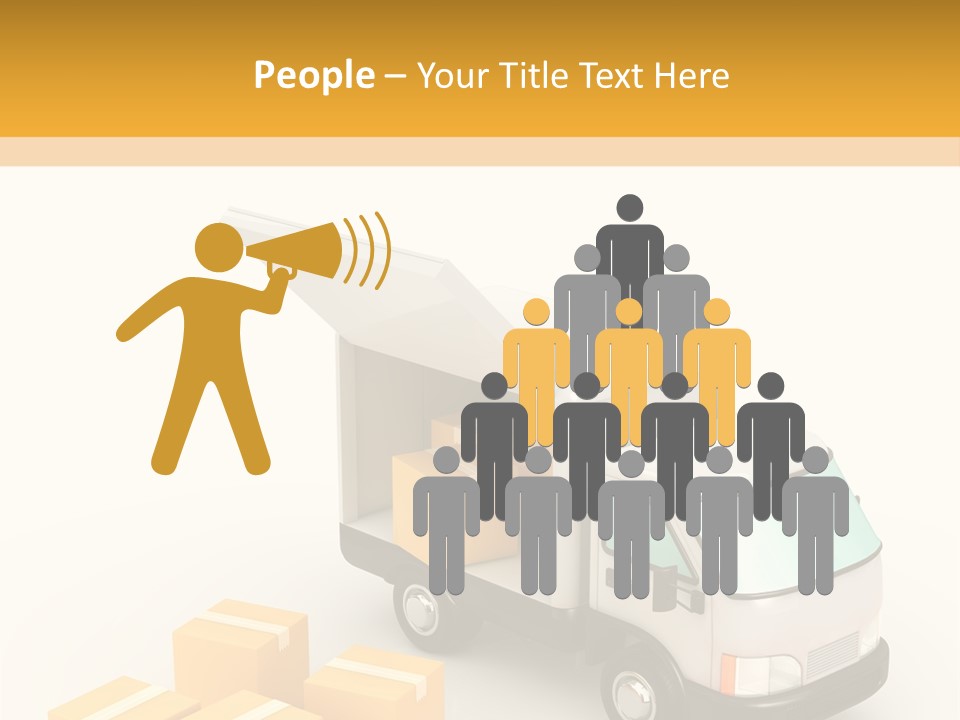 A Truck And Cardboard Box PowerPoint Template