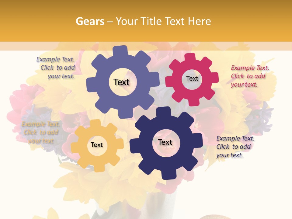 Blue Spring Flower PowerPoint Template