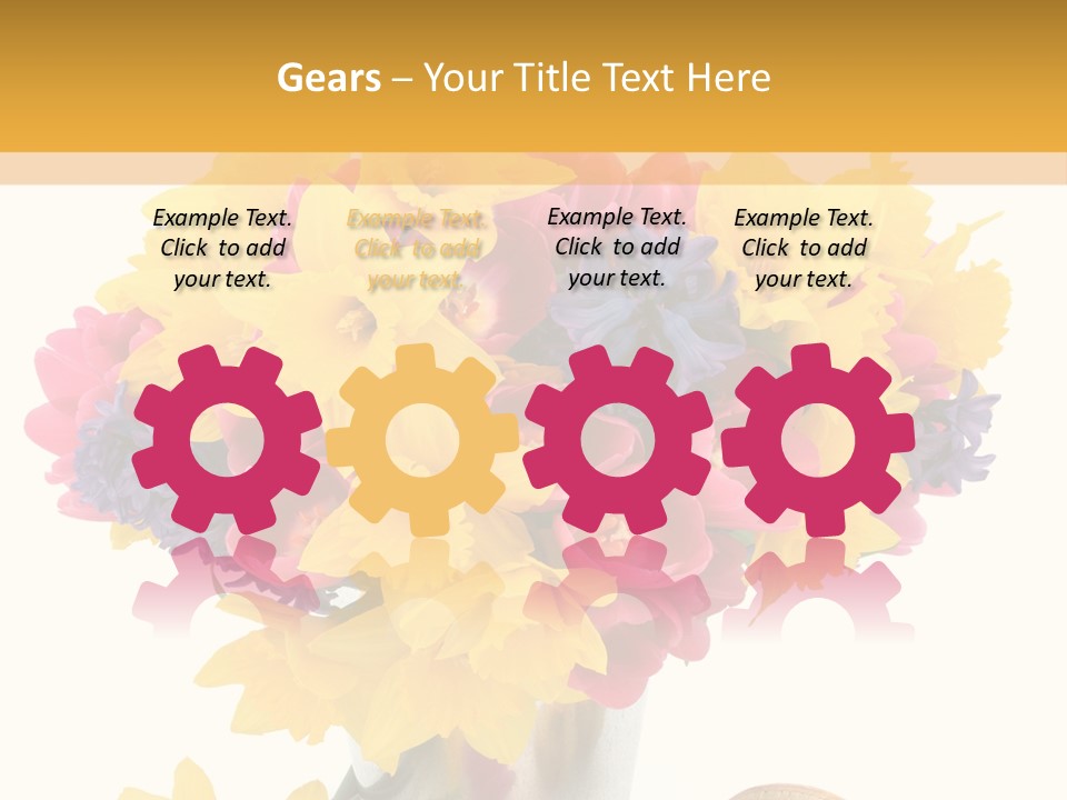 Blue Spring Flower PowerPoint Template