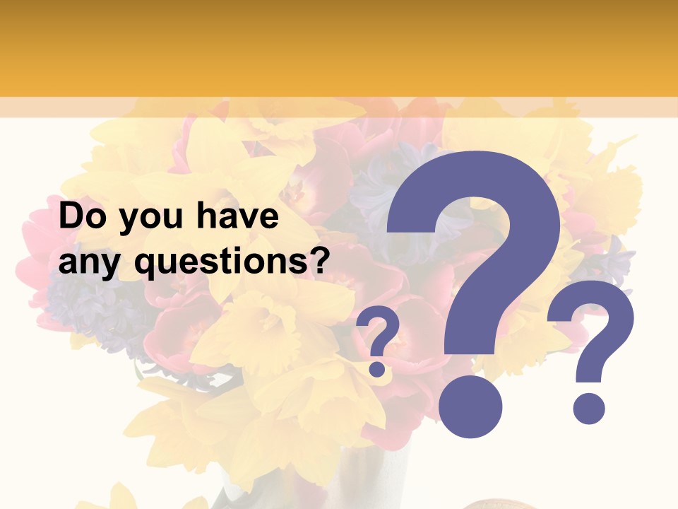 Blue Spring Flower PowerPoint Template