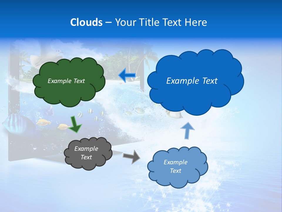 Threedimensional Clouds Flow PowerPoint Template