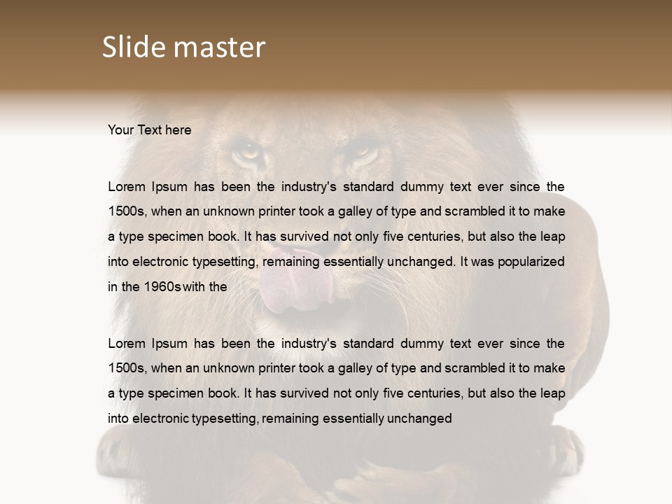 Animal Themes Mane Laying Down PowerPoint Template