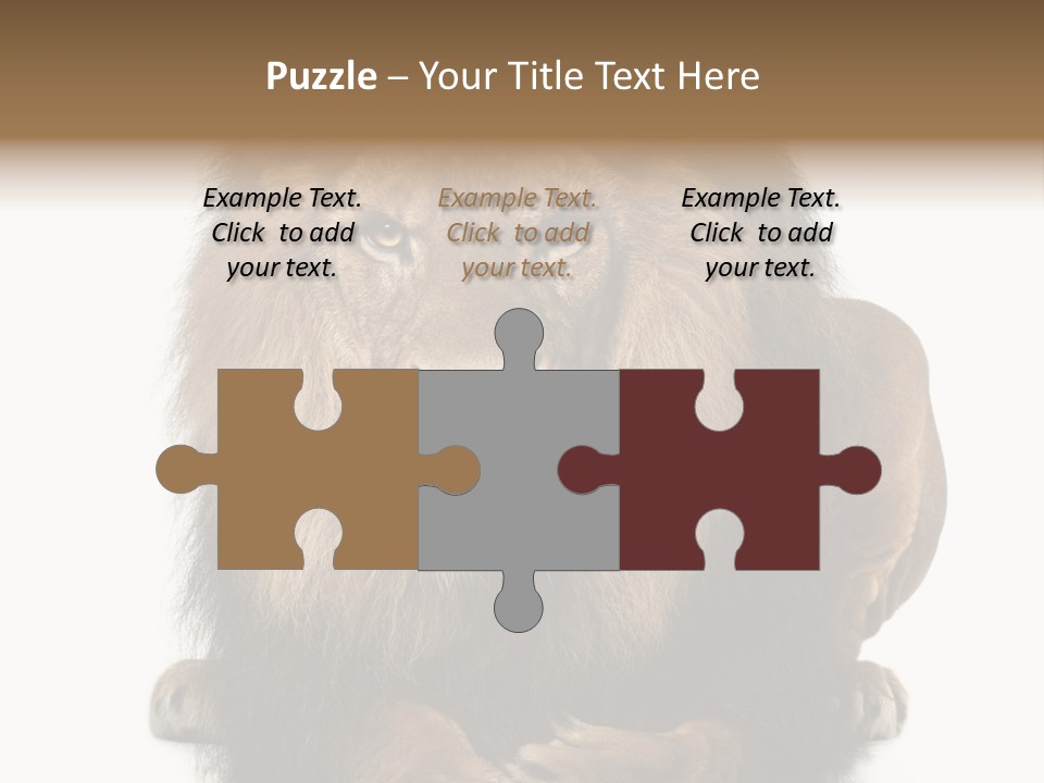 Animal Themes Mane Laying Down PowerPoint Template