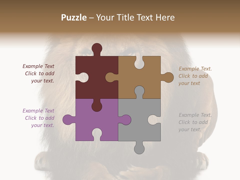 Animal Themes Mane Laying Down PowerPoint Template