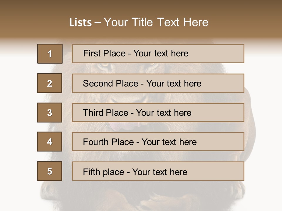Animal Themes Mane Laying Down PowerPoint Template