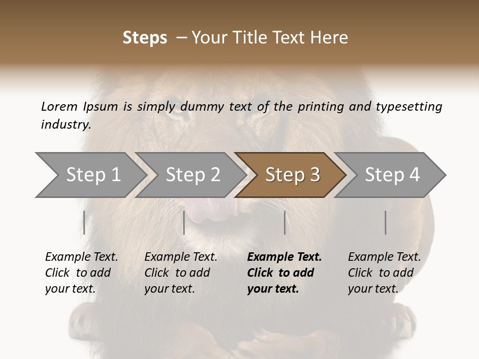 Animal Themes Mane Laying Down PowerPoint Template