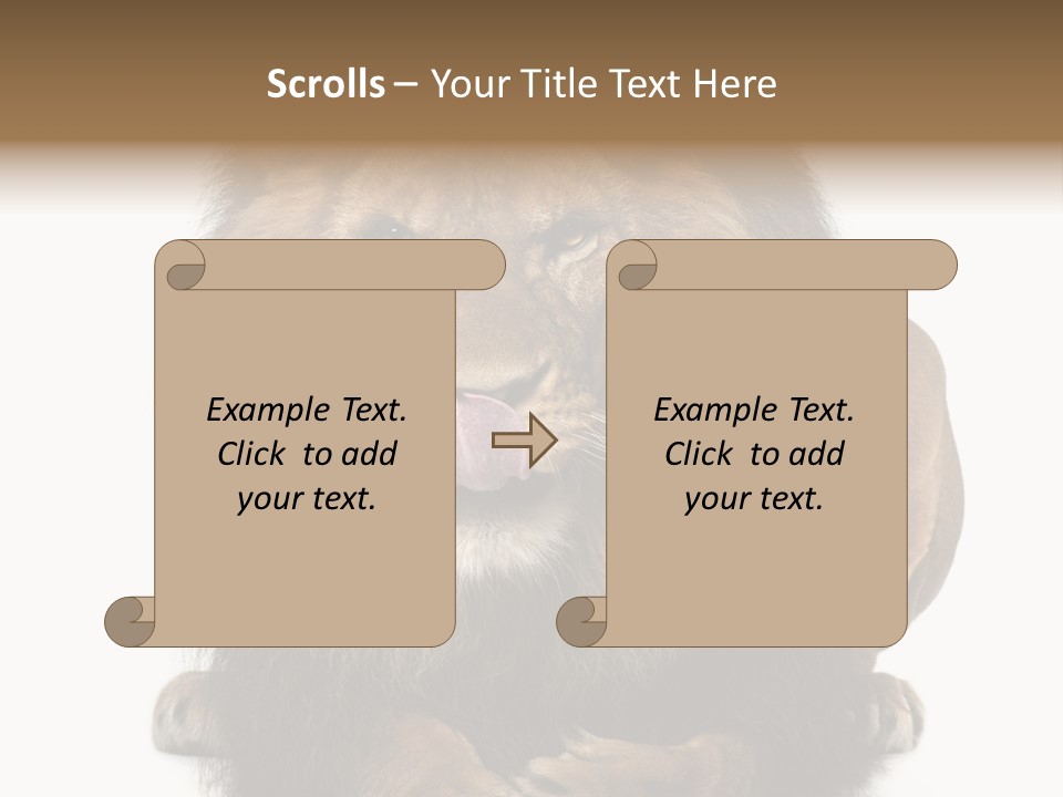 Animal Themes Mane Laying Down PowerPoint Template