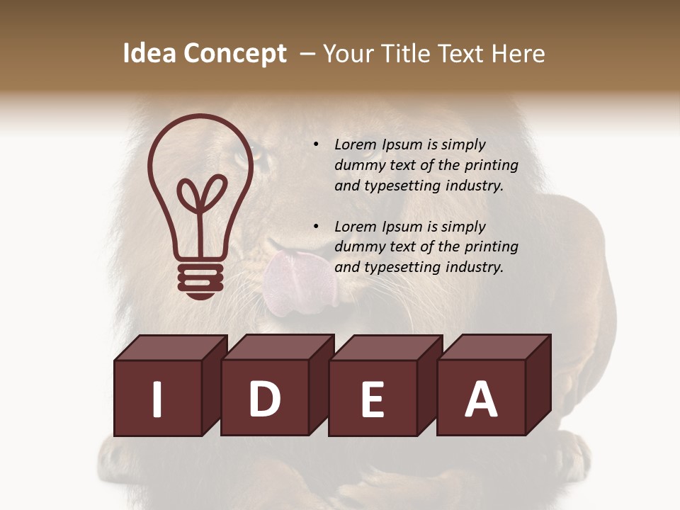 Animal Themes Mane Laying Down PowerPoint Template