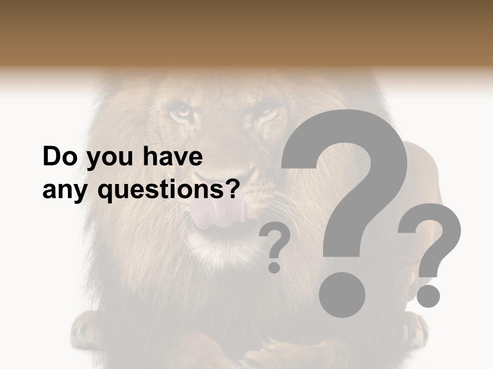 Animal Themes Mane Laying Down PowerPoint Template