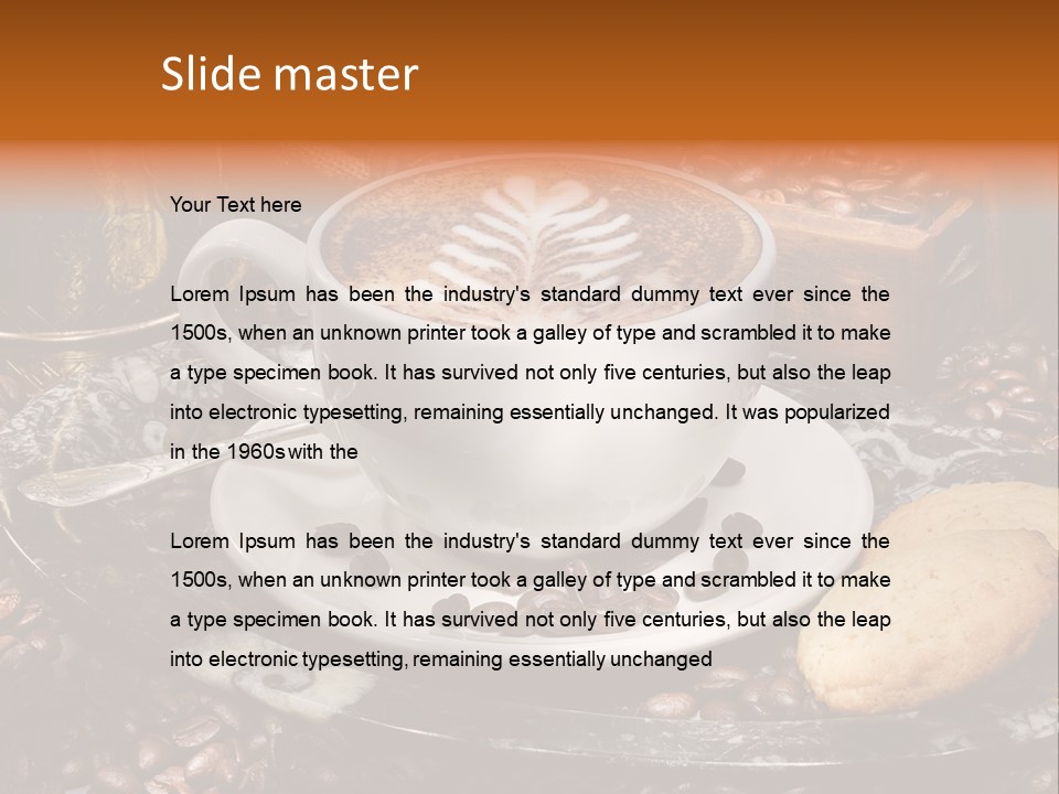 Milch Kaffeekreation Kaffeebohne PowerPoint Template