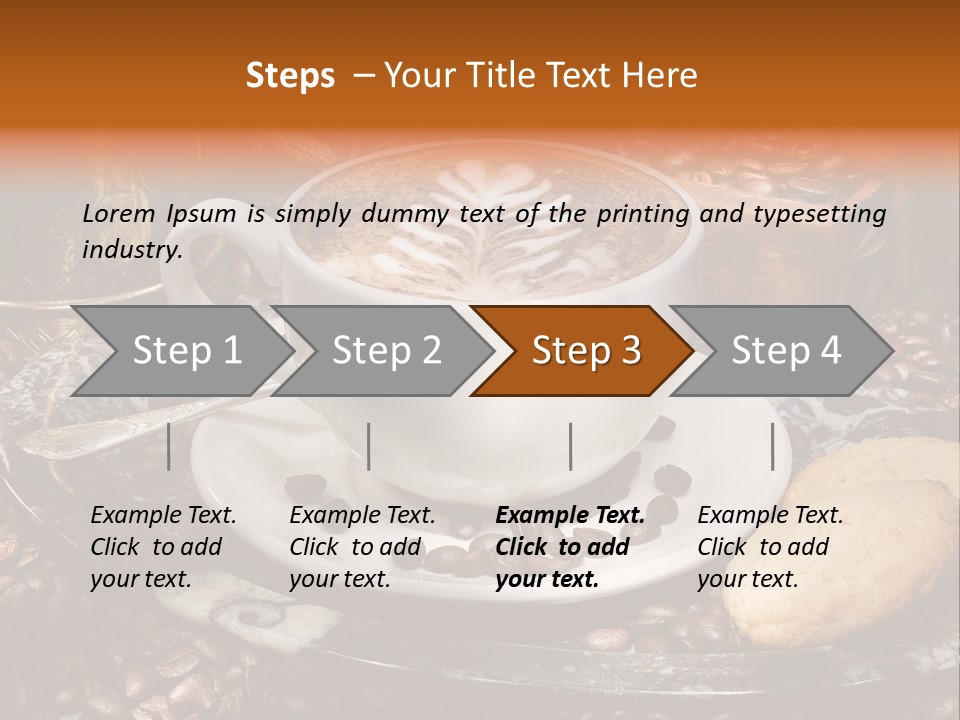 Milch Kaffeekreation Kaffeebohne PowerPoint Template