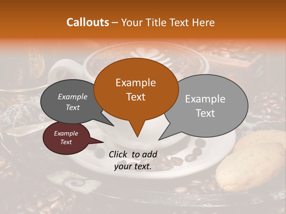 Milch Kaffeekreation Kaffeebohne PowerPoint Template