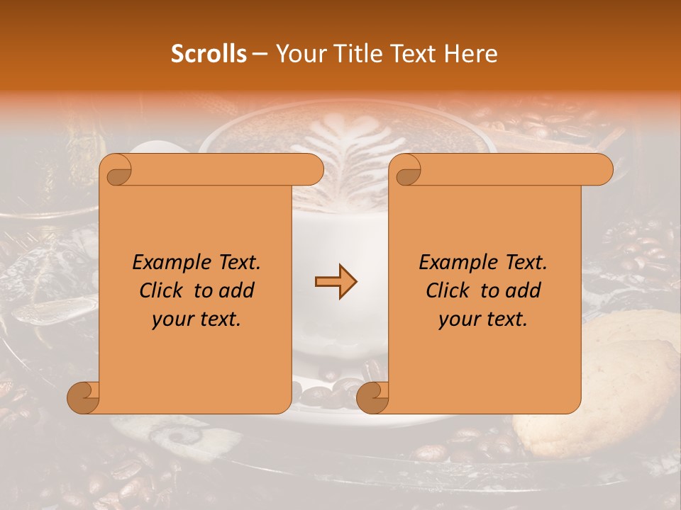 Milch Kaffeekreation Kaffeebohne PowerPoint Template
