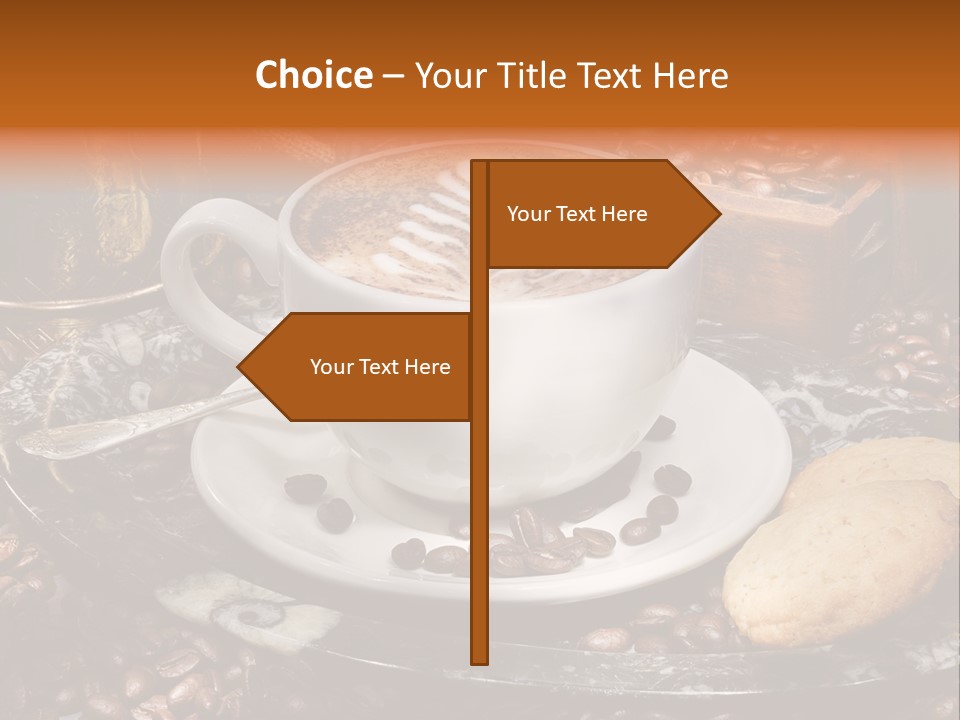 Milch Kaffeekreation Kaffeebohne PowerPoint Template