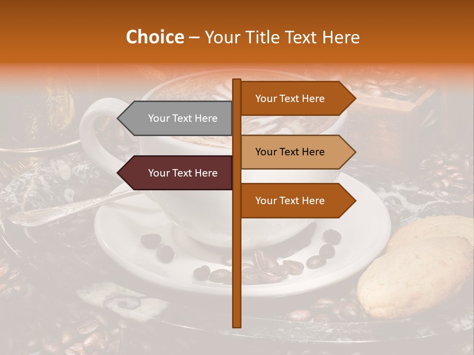 Milch Kaffeekreation Kaffeebohne PowerPoint Template