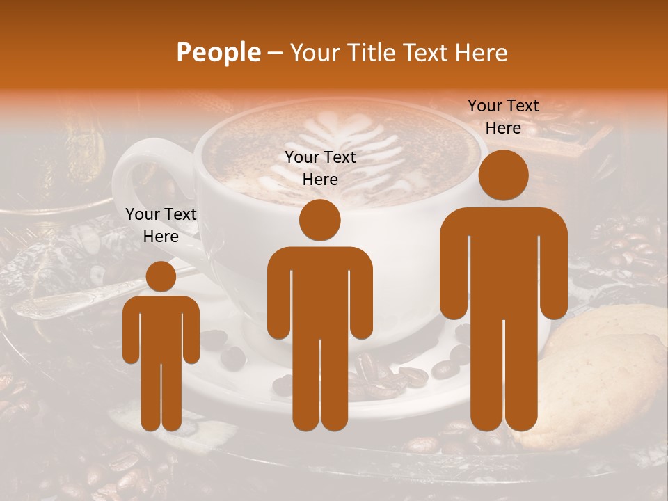 Milch Kaffeekreation Kaffeebohne PowerPoint Template