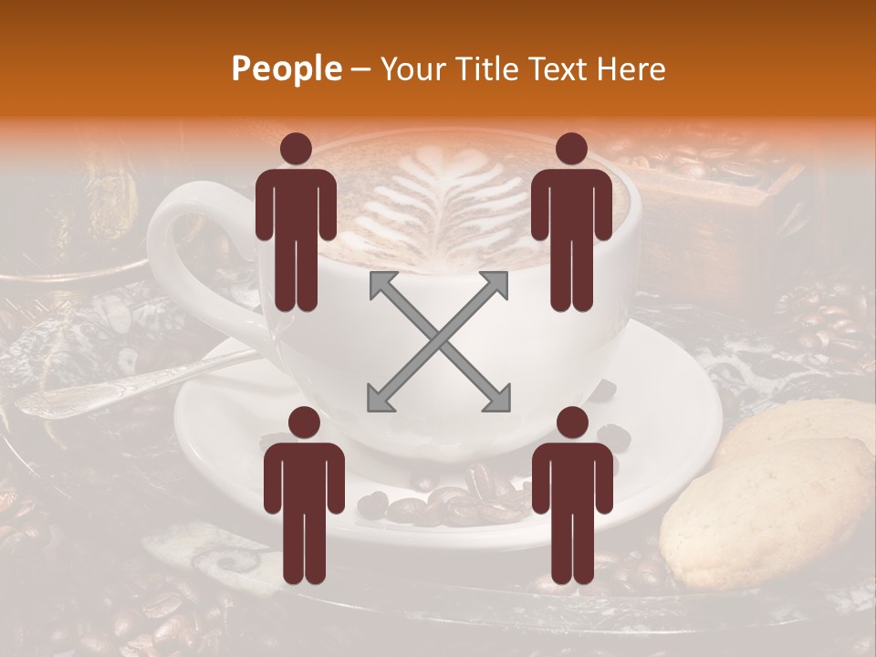 Milch Kaffeekreation Kaffeebohne PowerPoint Template