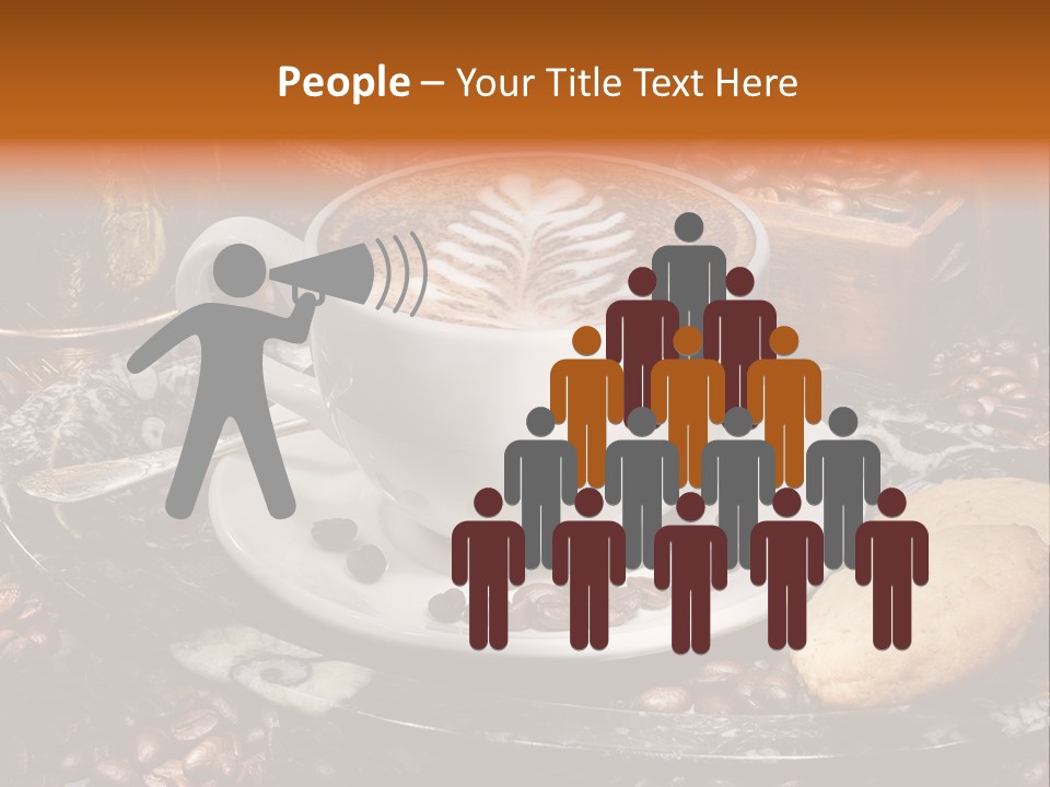 Milch Kaffeekreation Kaffeebohne PowerPoint Template