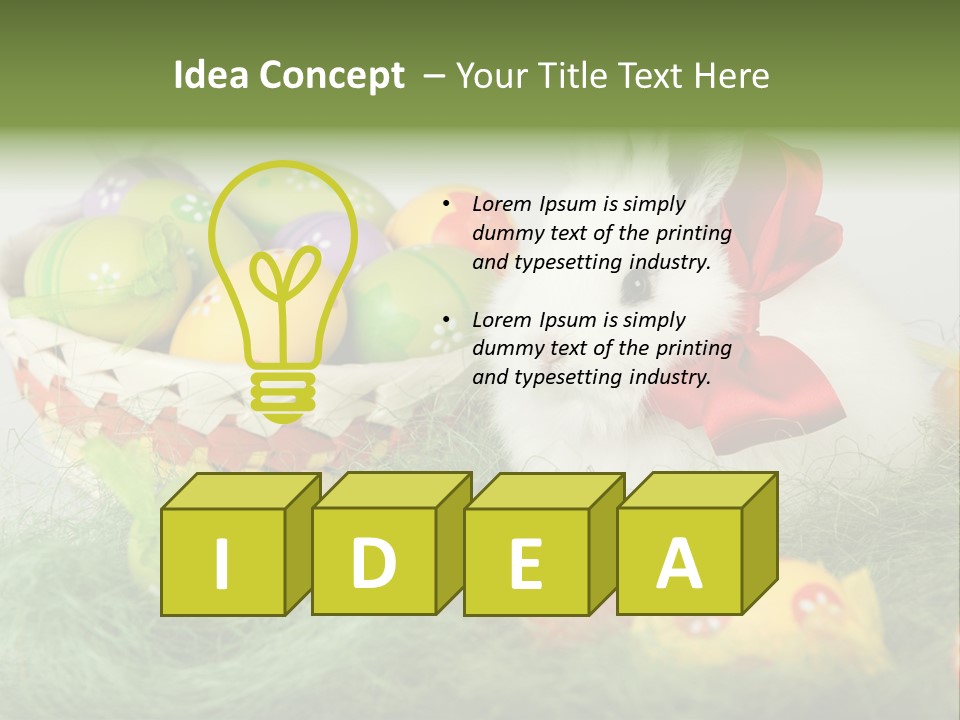 Rabbit Furry Rattan PowerPoint Template