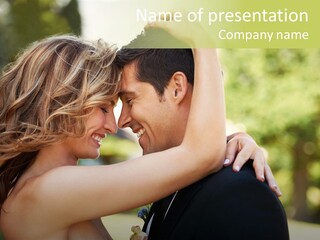 Smiling Looking Person PowerPoint Template