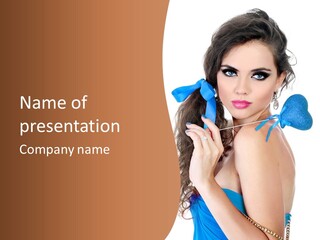 Woman Makeup Closeup PowerPoint Template