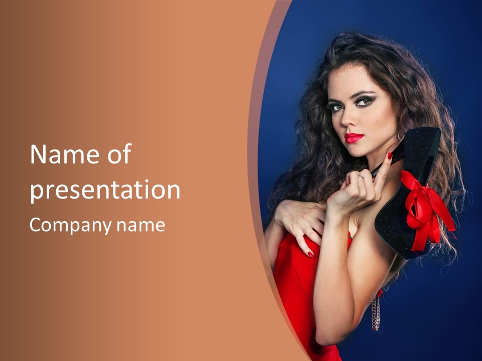 Lady Eyes Hands PowerPoint Template