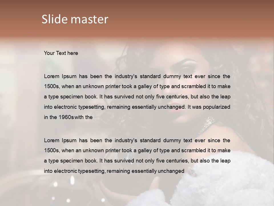 Sensuality Hot Brunette PowerPoint Template