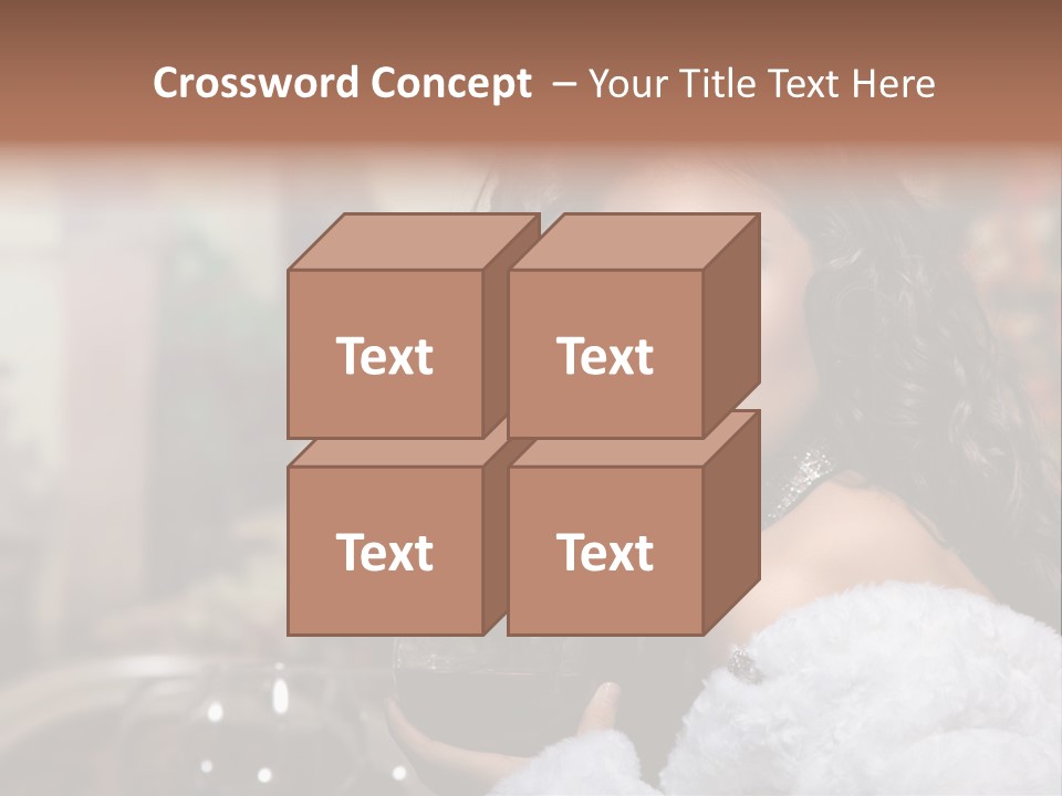 Sensuality Hot Brunette PowerPoint Template