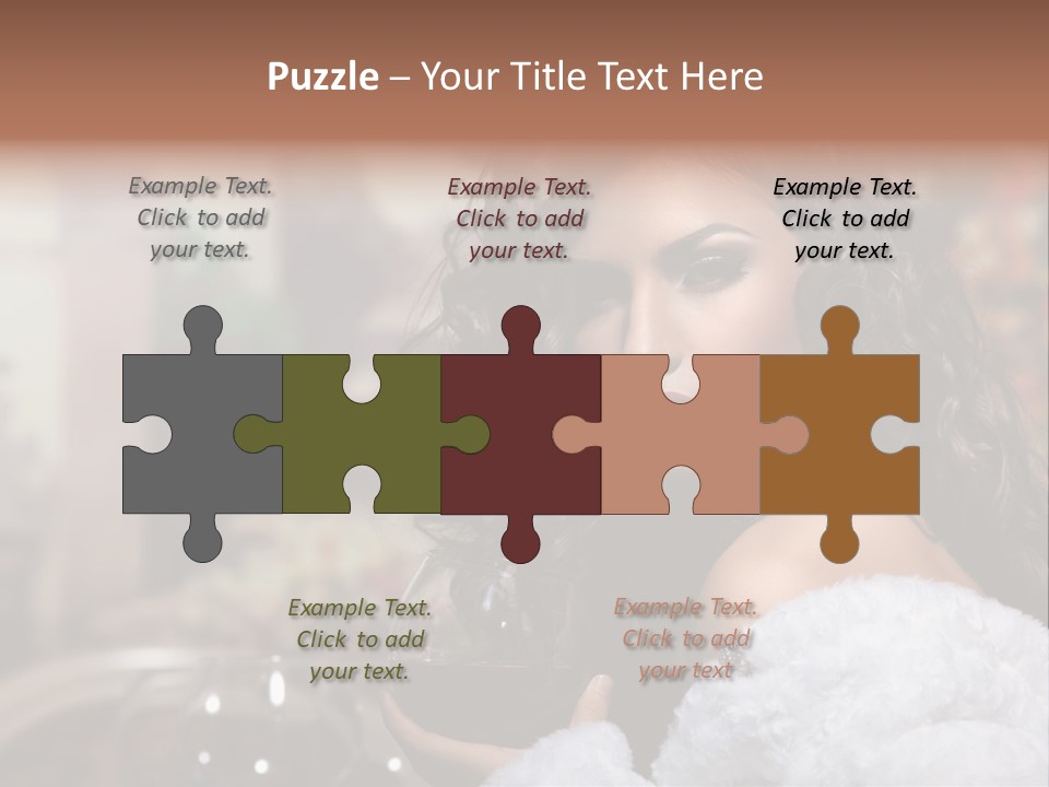 Sensuality Hot Brunette PowerPoint Template