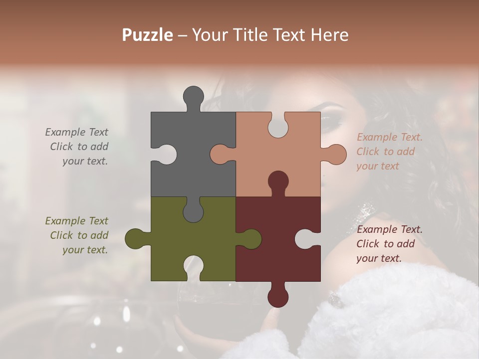 Sensuality Hot Brunette PowerPoint Template