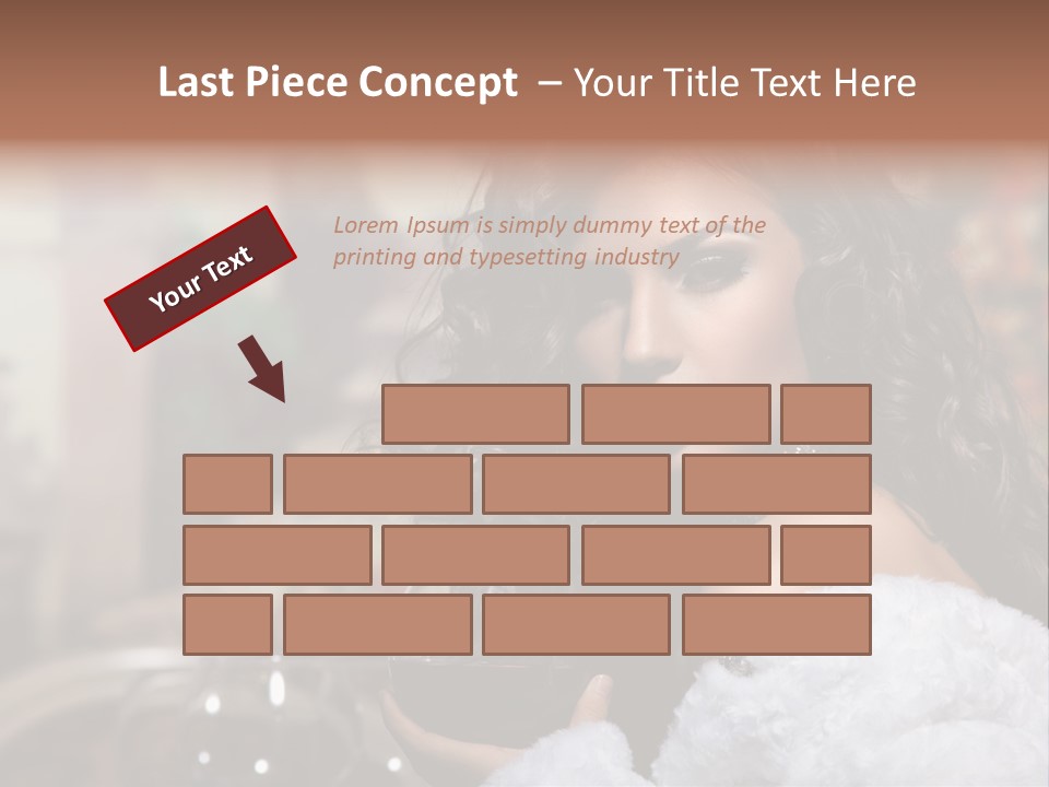 Sensuality Hot Brunette PowerPoint Template