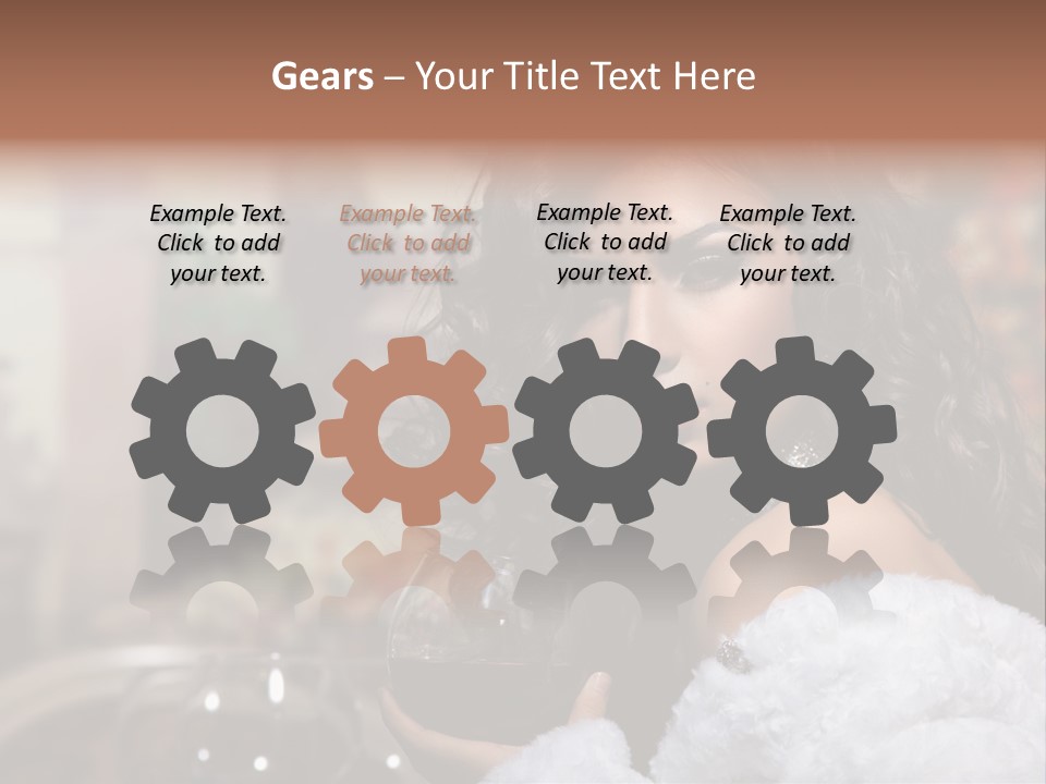 Sensuality Hot Brunette PowerPoint Template