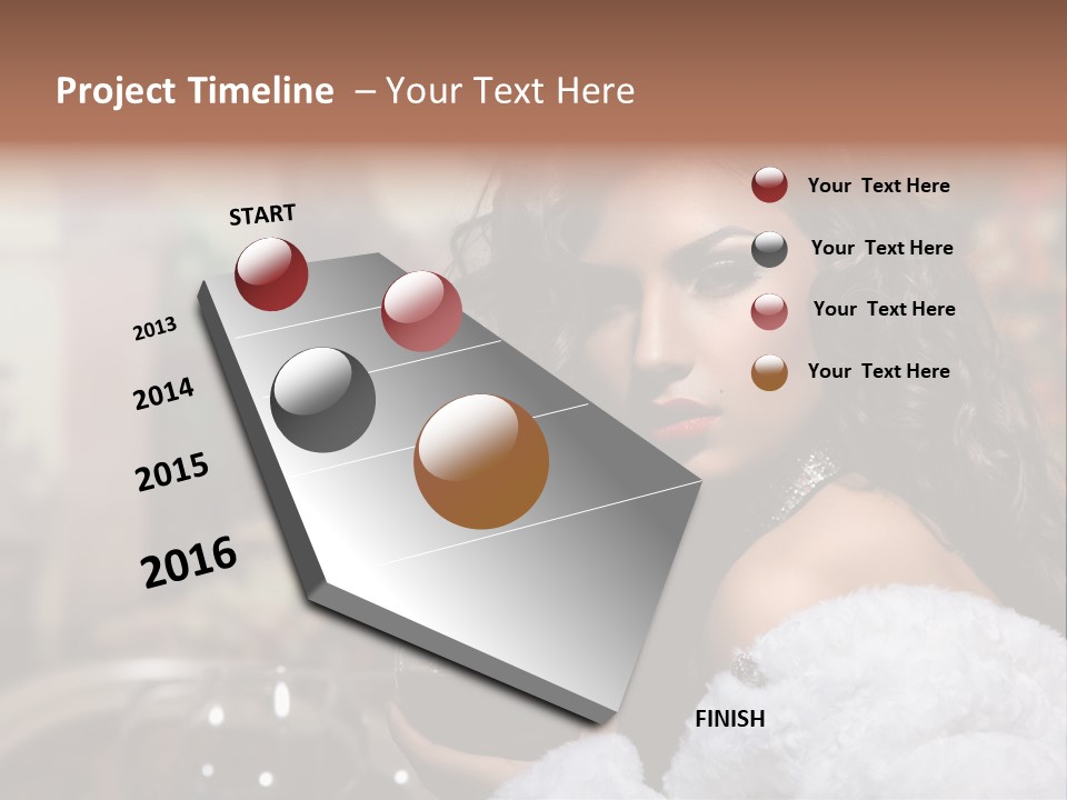 Sensuality Hot Brunette PowerPoint Template