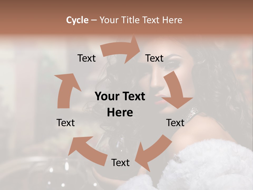 Sensuality Hot Brunette PowerPoint Template