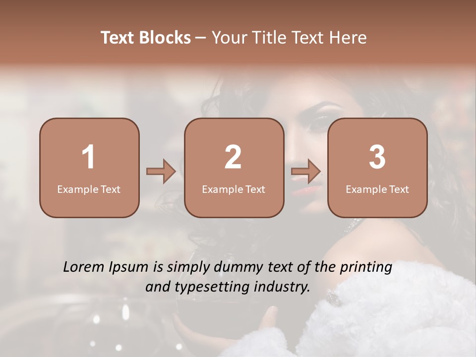 Sensuality Hot Brunette PowerPoint Template