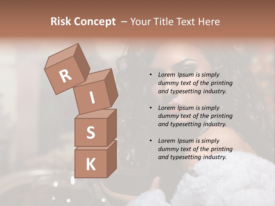 Sensuality Hot Brunette PowerPoint Template