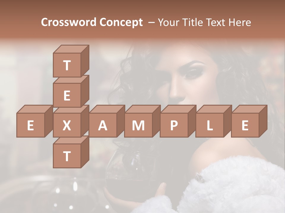 Sensuality Hot Brunette PowerPoint Template