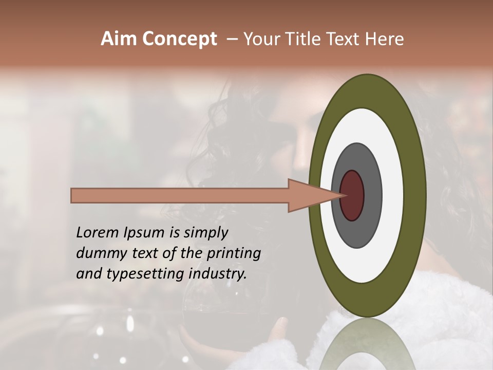 Sensuality Hot Brunette PowerPoint Template