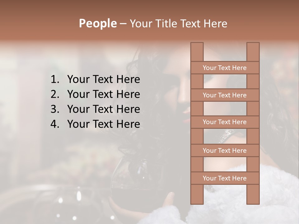 Sensuality Hot Brunette PowerPoint Template