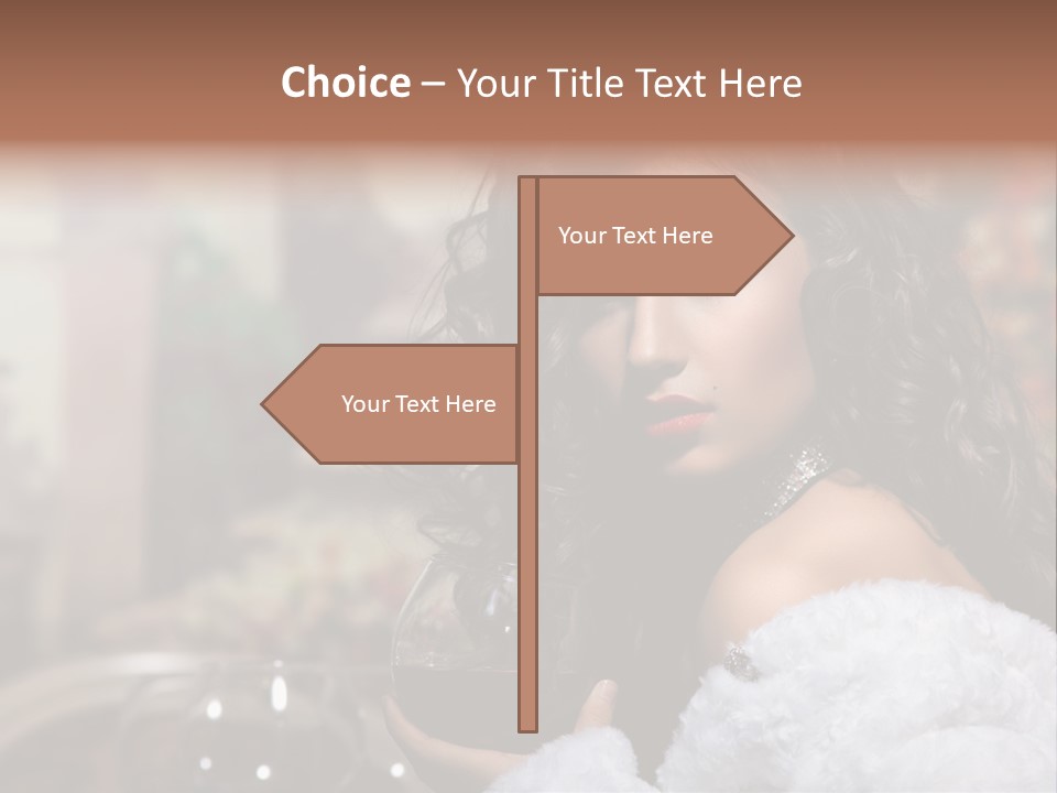 Sensuality Hot Brunette PowerPoint Template