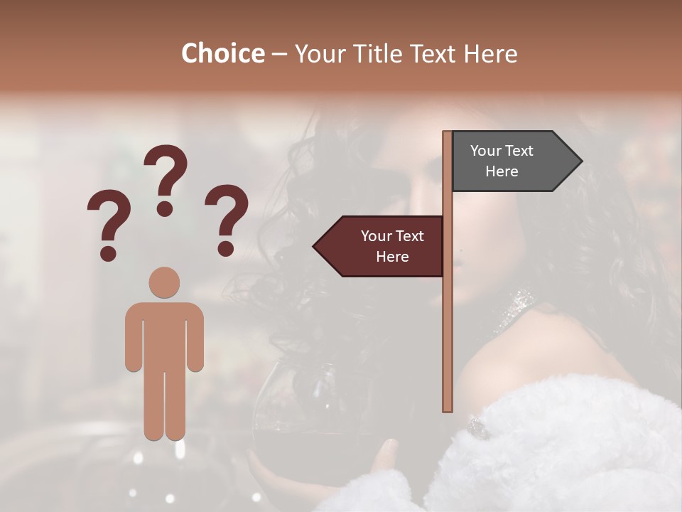 Sensuality Hot Brunette PowerPoint Template