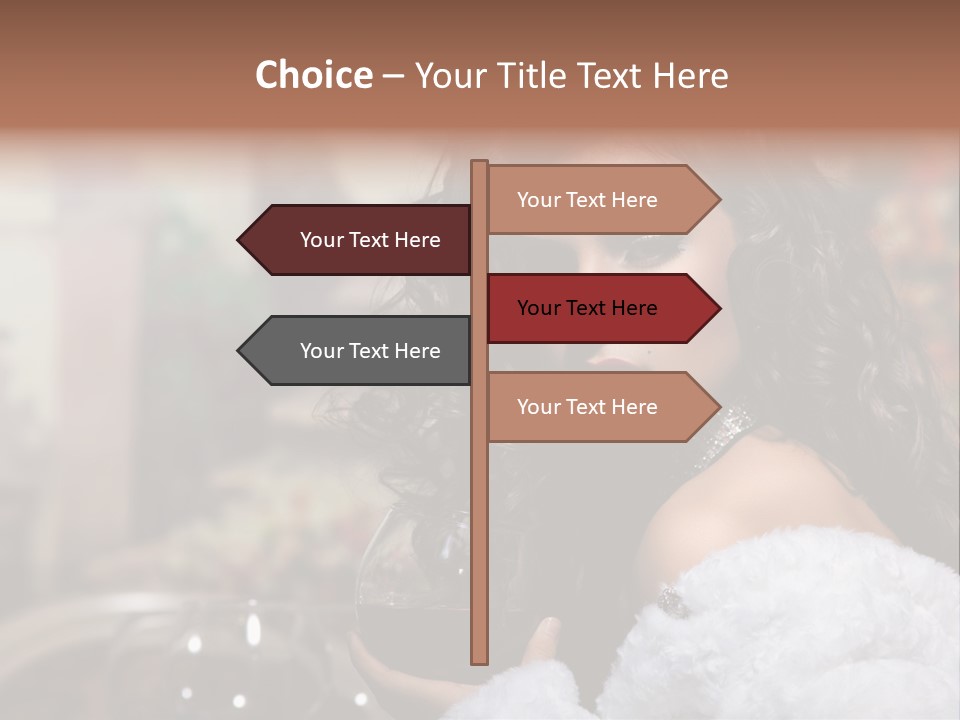 Sensuality Hot Brunette PowerPoint Template