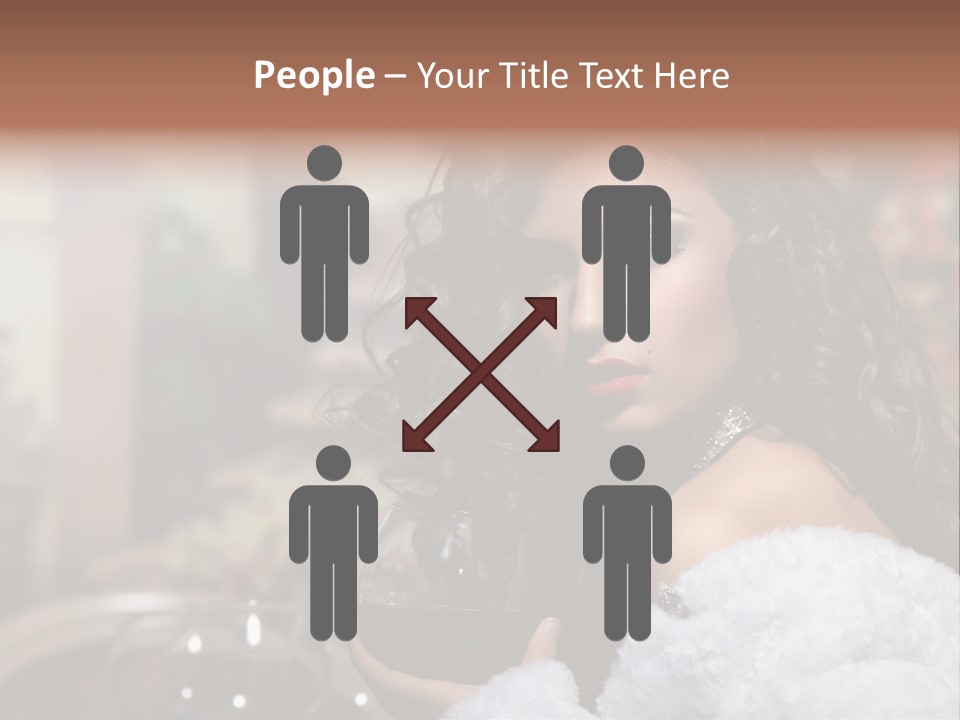 Sensuality Hot Brunette PowerPoint Template