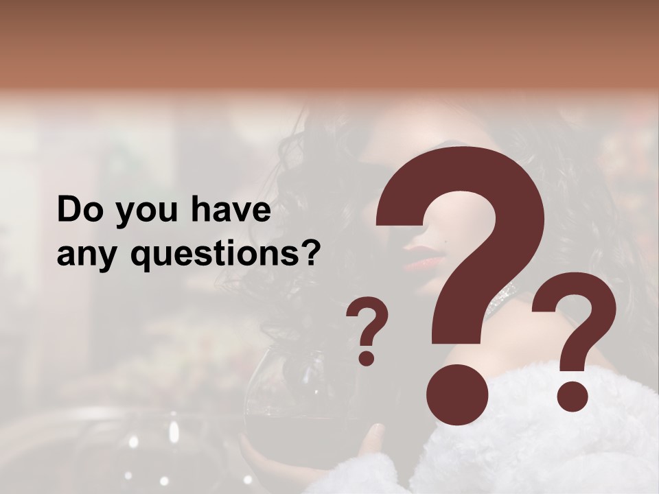 Sensuality Hot Brunette PowerPoint Template