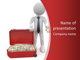 Giving Suitcase Tie PowerPoint Template